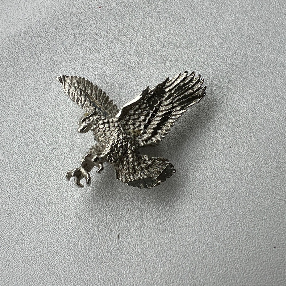 Vintage Bolo Tie Pewter Silver Tone Color Flying‎ Eagle